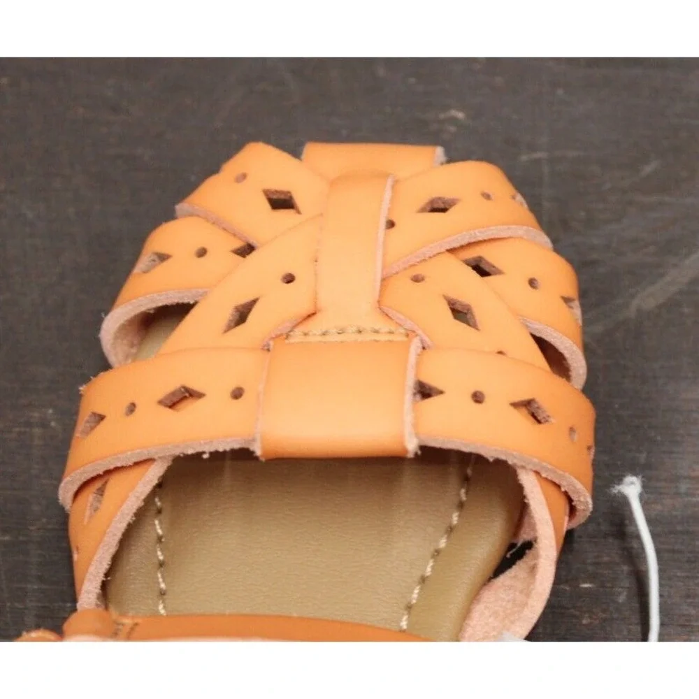Cat Jack Orange Gladiator Sandals Toddler‎ Girls Size 5 Hook Loop Closure